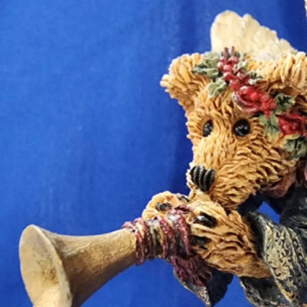 Boyd’s Bears & Friends Folkstone Retired 1996 Faith Angel Wing Bear With Trumpet